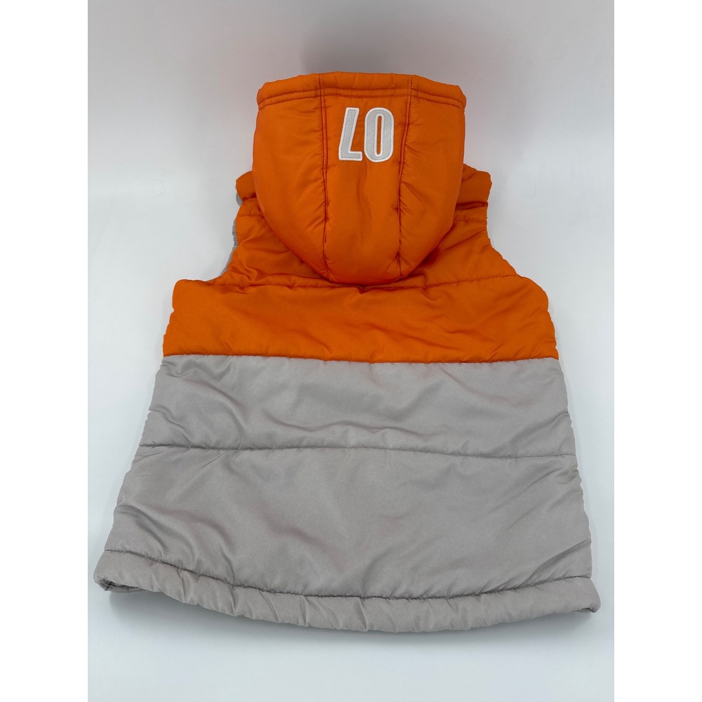 Disney  Planes Dusty Crophopper Orange Puffer Vest Hooded Boys XL 7X - Picture 7 of 8